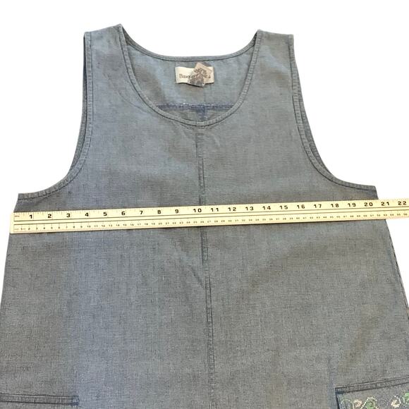Baxter & Wells Womens Dress Jumper Sz. Large Sleeveless Midi Pockets Embroidery - Picture 5 of 10